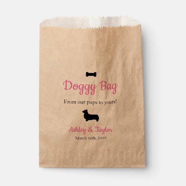 Sachets En Papier Sac de traitement pour chien en papier mariage (Devant)