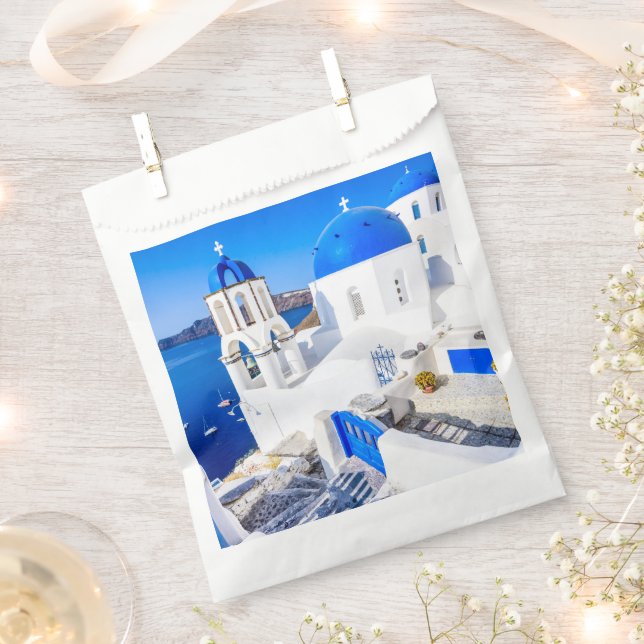 Sachets En Papier Sac en papier Merci Oia Santorini (Coupé)