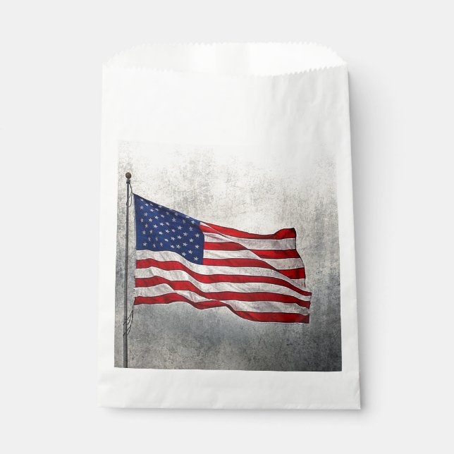 Sachets En Papier Sac Faveur drapeau américain (Devant)
