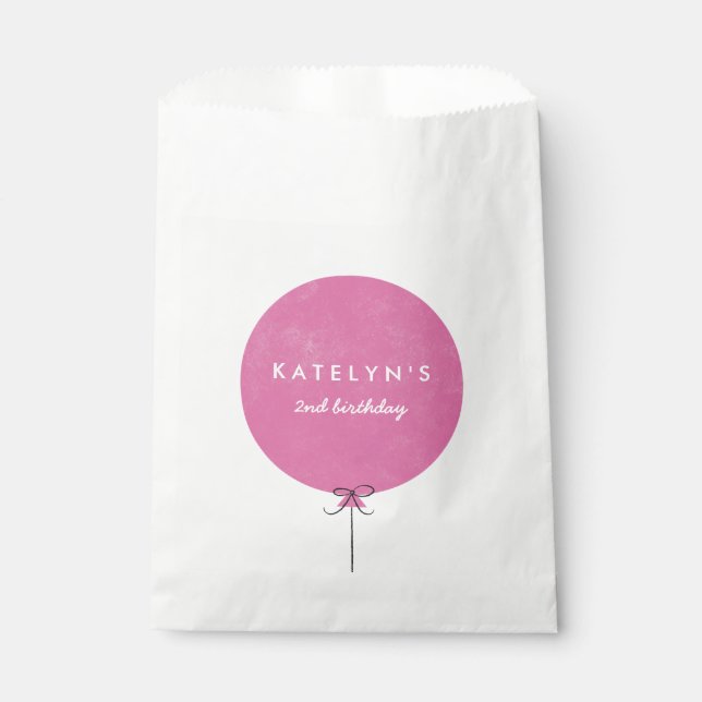 Sachets En Papier Sac Faveur du Balloon Party - Fuchsia (Devant)