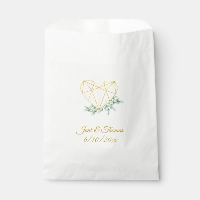 Sachets En Papier Sac Faveur Mariage Eucalyptus (Devant)