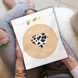 Sachets En Papier Sac Favor de Peach Fuzz Valentine - Heart Print