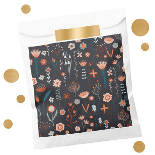 Sachets En Papier Sac Fleurs D'Été Scandinaves Fleurs Foncé Faveur