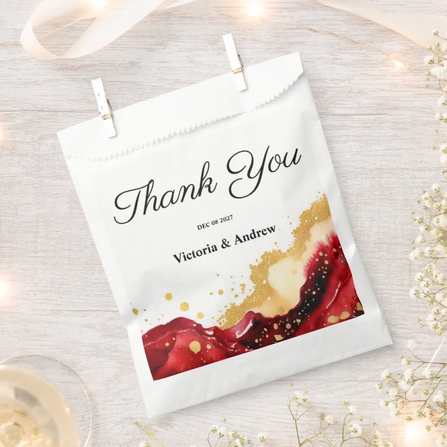 Sachets En Papier Sac Glam Red Favor (Coupé)
