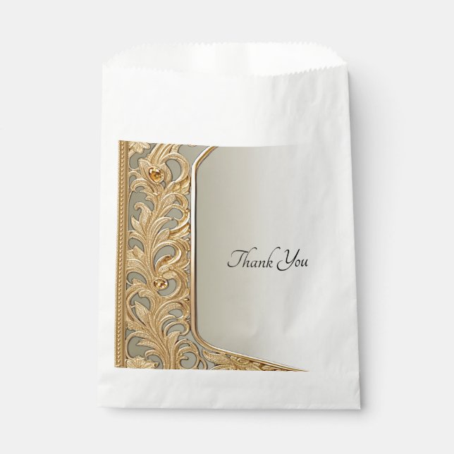 Sachets En Papier Sac préféré orné or moderne (Devant)