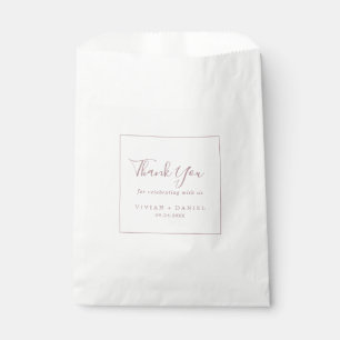 Sachets En Papier Sac Rose minimaliste Merci Or Mariage Favor