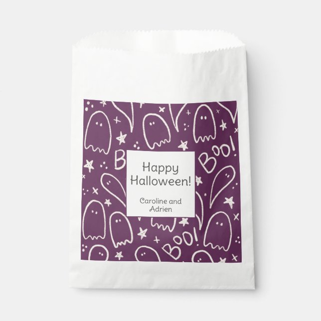 Sachets En Papier Sachets de faveur Éffrayant Halloween Ghosts perso (Devant)