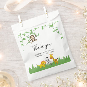 Sachets En Papier Safari Baby shower mignon Jungle Animaux Neutres
