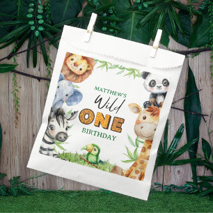Sachets En Papier Safari jungle Wild One 1er anniversaire