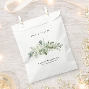 Sachets En Papier Sage Green Eucalyptus Minimaliste Mariage botaniqu