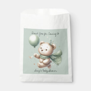 Sachets En Papier Sage Green Ours Baby shower Maman à être