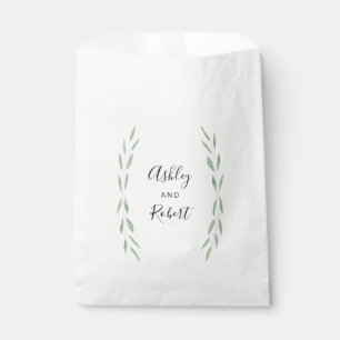 Sachets En Papier Sage Greenery Favoris Botaniques, Réception De Mar