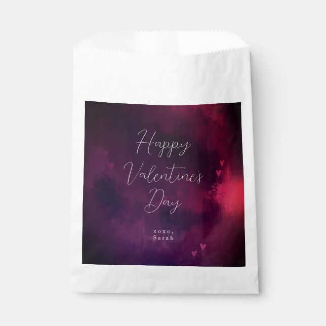 Sachets En Papier Saint-Valentin aux cœurs à l'aquarelle jolie (Devant)