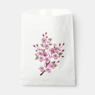 Sachets En Papier Sakura rose sur la peinture Arrière - plan