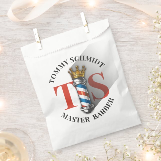Sachets En Papier Salon de coiffure Barber King Crown Mât de coiffeu (Coupé)