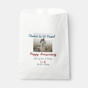 Sachets En Papier Salutations à 10 ans heureux anniversaire ajouter 
