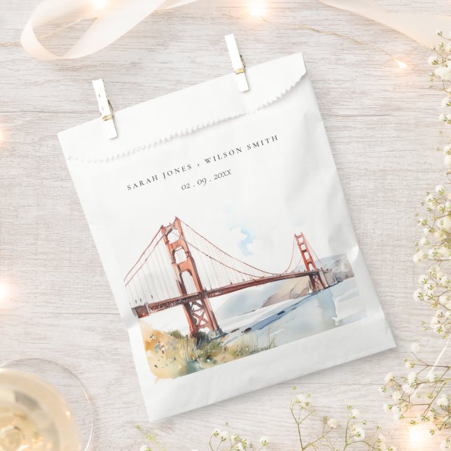 Sachets En Papier San Francisco Golden Gate Bridge Landscape Wedding (Coupé)