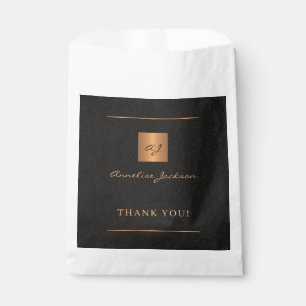 Sachets En Papier Script de nom monographique personnalisé en or noi