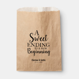Sachets En Papier Script moderne Sweet Terminer nouveau Mariage de d