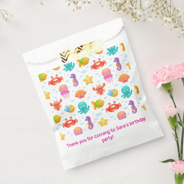 Sachets En Papier Sea Creatures Anniversaire Baby shower de fête (Scellé)