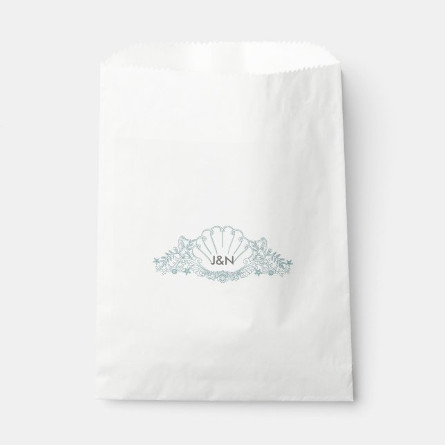 Sachets En Papier Seahorses & Seashell Beach Mariage Favoriser (Devant)