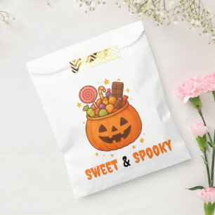 Sachets En Papier Seau citrouille plein de sucré - Halloween