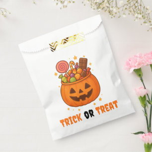 Sachets En Papier Seau citrouille plein de sucré - Halloween