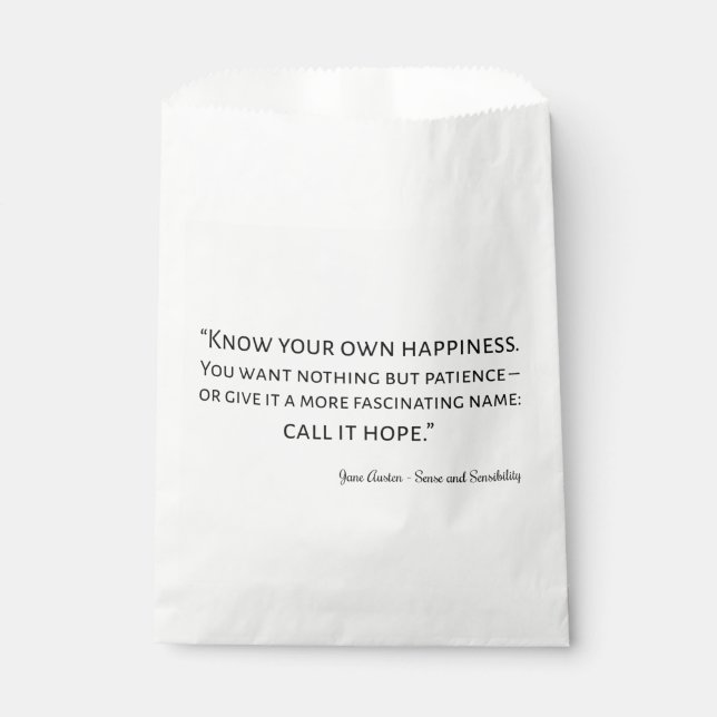 Sachets En Papier Sense And Sensibility Quote I (Devant)
