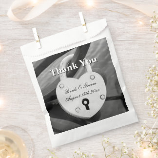 Sachets En Papier Serrure d'amour en forme de coeur avec mariage de