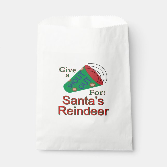 Sachets En Papier Shout Out pour Père Noël Reindeer (Devant)