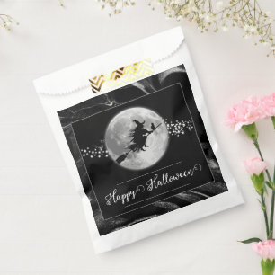 Sachets En Papier Silhouette de sorcière noire Halloween
