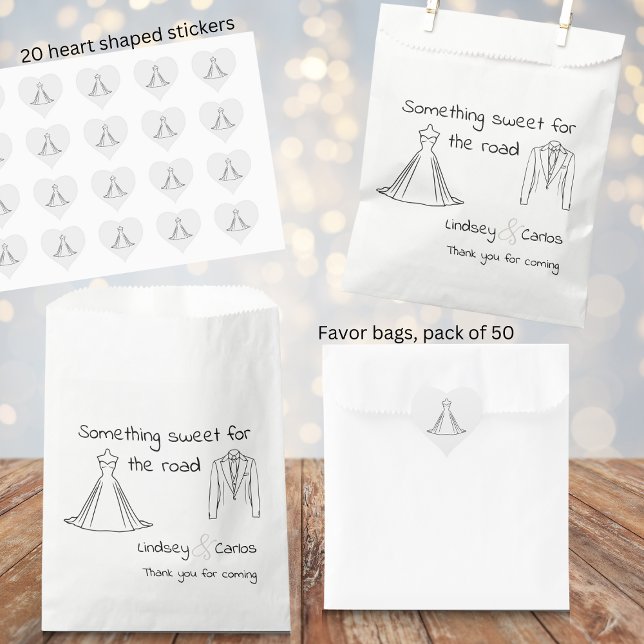 Sachets En Papier Silhouette moderne et élégante "sucreries pour la  (sweet treat in this favor bag for your guest. matching stickers to close the bag avalible.)