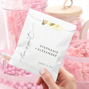 Sachets En Papier Simple Black and White Love is Sweet