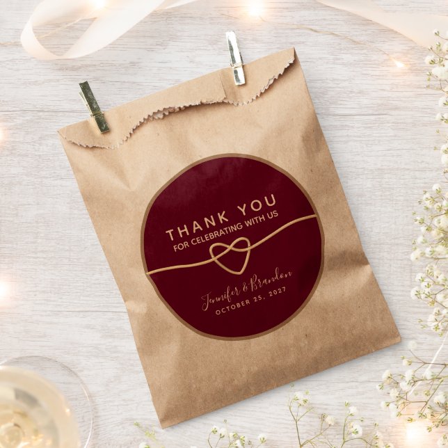 Sachets En Papier Simple Burgundy Mariage Favor Sac (Coupé)