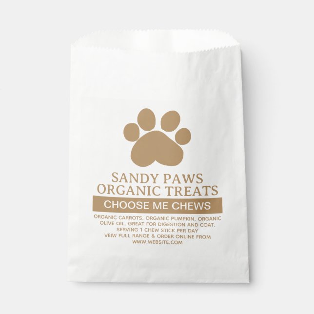 Sachets En Papier Simple Chien Traite Ingrédients Votre Logo Entrepr (Devant)