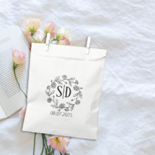Sachets En Papier Simple contour de marguerite florale mariage