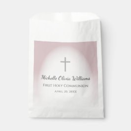 Sachets En Papier Simple Croix Élégante Rose Gold Première Communion