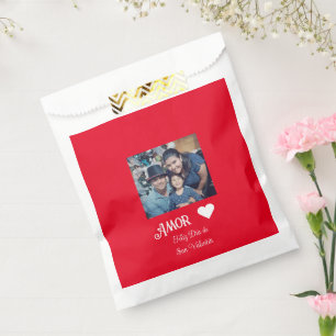 Sachets En Papier Simple Happy Valentine's Day Spanish White Heart
