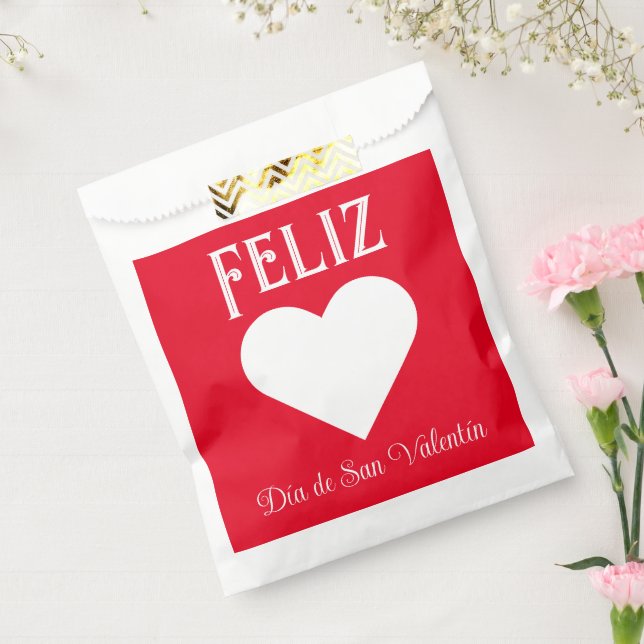 Sachets En Papier Simple Heureuse Sainte-Valentin Espagnol Coeur Bla (Scellé)