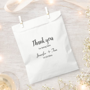 Sachets En Papier simple mariage minimal merci pour le sac