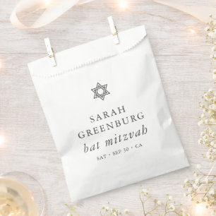 Sachets En Papier Simple moderne Elégante étoile de David Bat mitzva