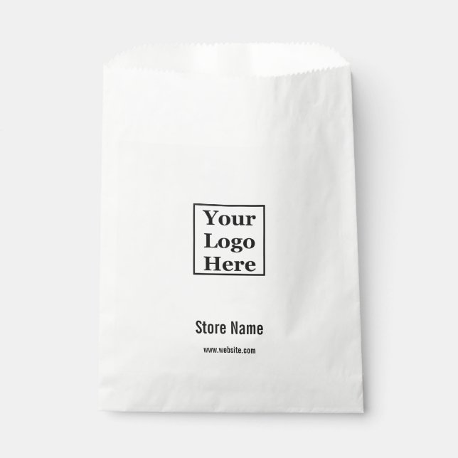 Sachets En Papier Simple noir et blanc Votre logo ici Modèle (Devant)