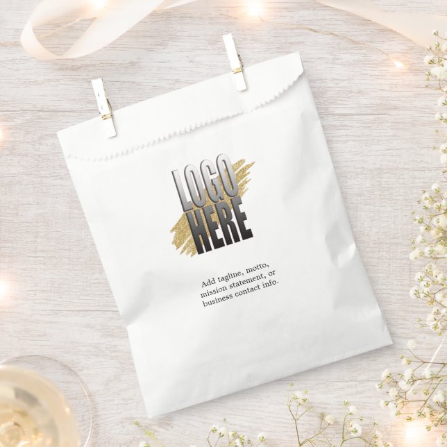 Sachets En Papier Simple votre logo avec le texte promotionnel (Coupé)