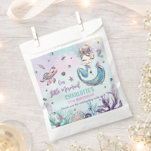 Sachets En Papier Sirène lunaire sous la fête d'anniversaire de la m (Coupé)