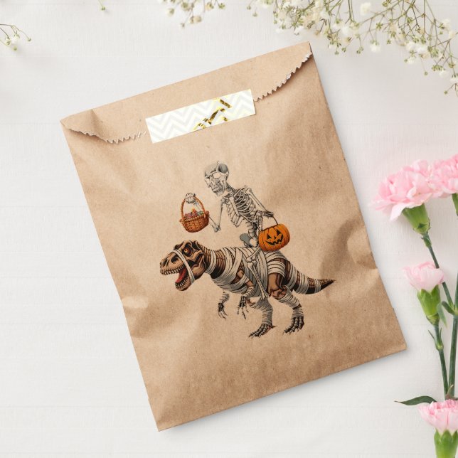 Sachets En Papier Skeleton équitation maman Dinosaur T rex Halloween (Scellé)