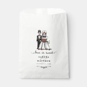 Sachets En Papier Skeletons d'Halloween Mariée Groom L'amour est dou