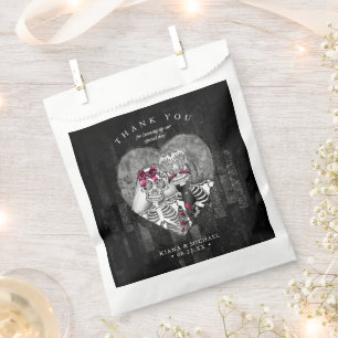 Sachets En Papier Skeletons Merci gothique Bourgogne ID866