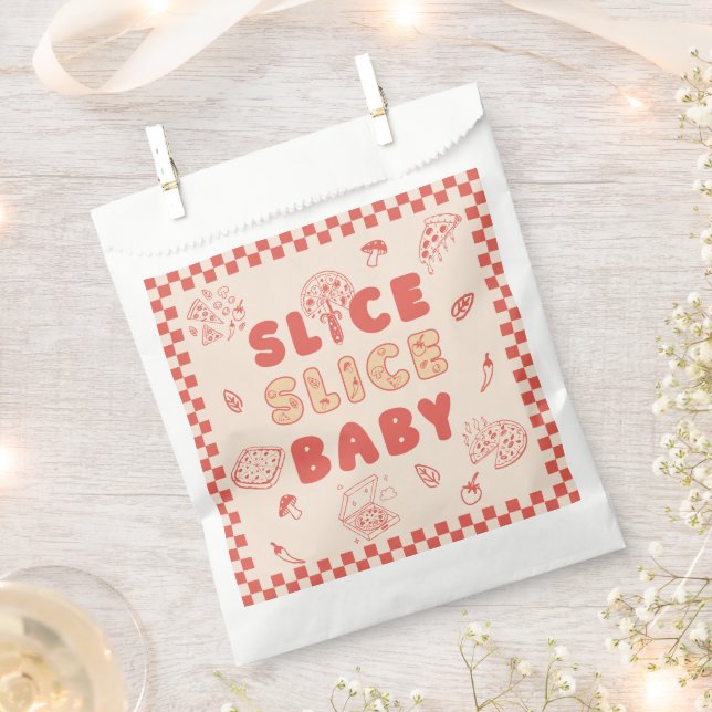 Sachets En Papier Slice Slice Baby Pizza Hand Drawn Baby Shower (Coupé)
