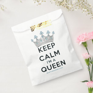 Sachets En Papier SlipperyJoe's reine restez calme couronne argentée