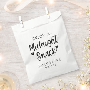 Sachets En Papier Snack personnalisé de mariage de minuit